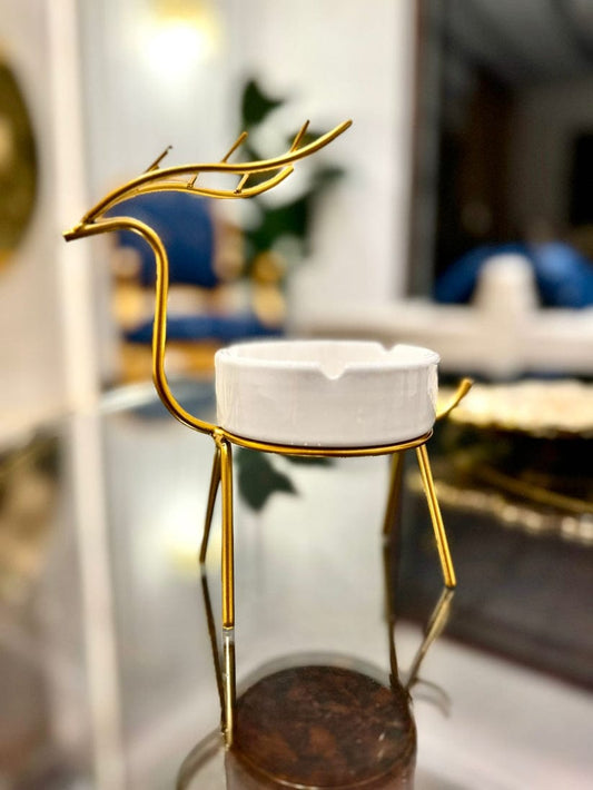 Metallic Golden Gazelle Ashtray 🦌