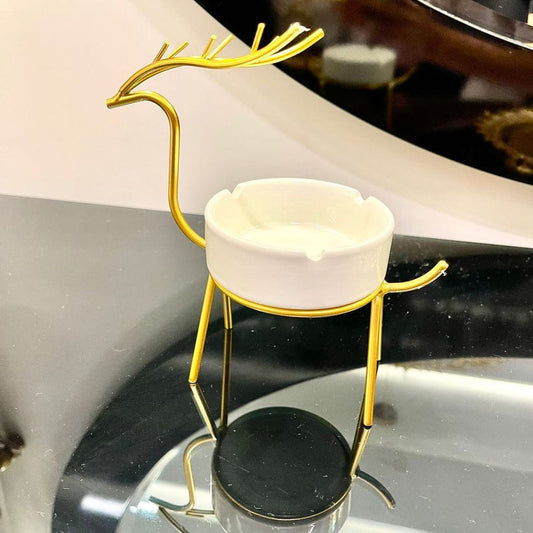 Metallic Golden Gazelle Ashtray 🦌